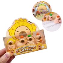 4 Mini Borracha Escolar Formato De Capivara Fofinha Papelaria Kawaii