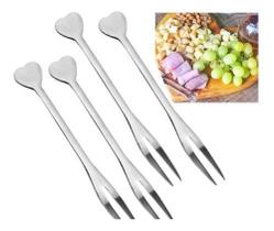4 Mini Garfinho Talher Petisco Aperitivo Fondue Buffet Inox 4 Mini Garfinho Talher Petisco Aperitivo Fondue Buffet Inox