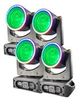 4 Mini Moving Head Globo Rgbw 100w Borda Led