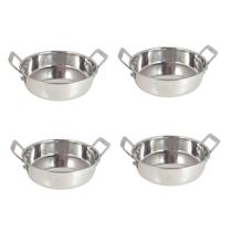 4 mini panelinha caçarola inox luxe p/ servir c/ alça m2 4 mini panelinha caçarola inox luxe p/ servir c/ alça m2