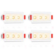 4 Mini Spot Led Triplo Downlight Embutir Pontual Bet90