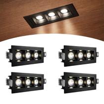 4 Mini Spot Triplo Embutir Led Recuado 4000k Downlight Bet89 4 Mini Spot Triplo Embutir Led Recuado 4000k Downlight Bet89