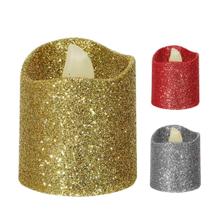 4 Mini Velas Artificiais decorativas com Glitter Mesa Posta Natal e Ano Novo 4 Mini Velas Artificiais decorativas com Glitter Mesa Posta Natal e Ano Novo
