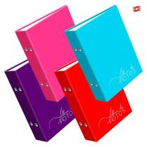 4 Modelos De Álbuns 10X15/120 Lisos Rosa ul-Bebê Roxo Verm