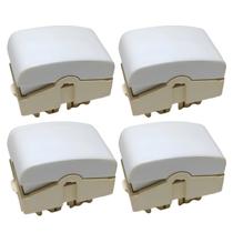 4 Módulo Interruptor Paralelo Lunare Schneider 10A 250v Branco Gelo