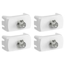 4 Módulo Soquete Coaxial Para Antena Tv Schneider Miluz - Branco 4 Módulo Soquete Coaxial Para Antena Tv Schneider Miluz - Branco