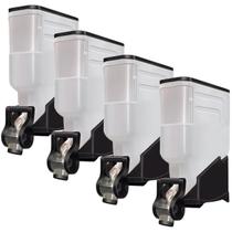 4 Módulos Dispenser Avulso 35 Litros ou 15 Kilos Armazenamento Ração Grãos Cereais Preto Graviton - Graviton Dispenser
