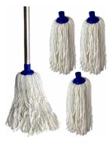 4 Mop Esfregao Limpeza Multiuso Com Cabo Aço Cromado 1,48mt 4 Mop Esfregao Limpeza Multiuso Com Cabo Aço Cromado 1,48mt
