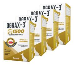 4 Ograx 3 1500 Suplemento Alimentar Para Cães Cão E Gatos Kit