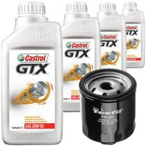 4 Óleo Mineral 20w50 Castrol e Filtro Óleo Tecfil Fox 1.0 1.6 8V Gasolina Flex 2004 a 2010