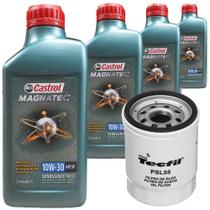 4 Óleo Semissintetico 10W30 Castrol e Filtro Óleo Tecfil Fit 1.4 1.5 8V 16V 2003 a 2014