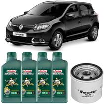 4 Óleo Semissintético 10W40 Castrol e Filtro Óleo Tecfil Sandero 1.0 12V Flex 2017 a 2020