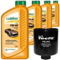 4 Óleo Sintético 5W40 Lubrax e Filtro Oléo Tecfil Voyage 1.0 1.6 8V Flex 2008 a 2022 - PETROBRAS