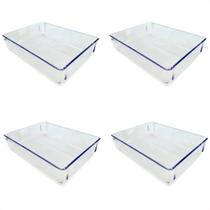 4 Organizadores Modular G Empilhável 23x17x5,5 Transparente