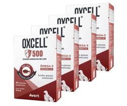 4 Oxcell 500 Mg Ômega-3 Suplemento Alimentar Para Cães E Gatos 120 Cáps - Avert
