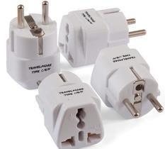 4 Pack European Travel Adapter Plug para tomadas europeias - Tipo C, Tipo E, Tipo F - Europa Plug Adapter Funciona na França, Espanha, Itália, Alemanha, Holanda, Bélgica, Polônia, Rússia e Mais