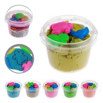 4 Pacote Massa Areia Magica Cinetica 300gr + Forma Modelar