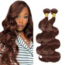 4 Pacotes de cabelo humano Chocolate Brown Body Wave 20 cm 22 cm