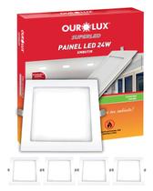 4 Painel Plafon Ourolux Led Embutir 24w Bivolt Luz Neutra