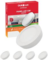 4 Painel Plafon Ourolux Sobrepor 12w Bivolt Cor da Luz Branco Neutro Redondo 4 Painel Plafon Ourolux Sobrepor 12w Bivolt Cor da Luz Branco Neutro Redondo