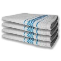 4 Panos de Prato Atoalhado Felpudo 370g/m² Azul