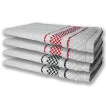 4 Panos De Prato Atoalhado Felpudo Premium Preto+vermelho 4 Panos De Prato Atoalhado Felpudo Premium Preto+vermelho