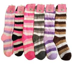 4 Par Meia Felpuda Listrada Cano Alto 53CM Feminina atoalhada meias coloridas 4 Par Meia Felpuda Listrada Cano Alto 53CM Feminina atoalhada meias coloridas