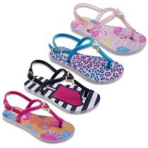 4 Par Sandália Feminina Infantil Menina Estampa Princesa K59