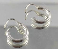 4 Pares Brinco Feminino Prata Maciça 925 Argola 8 Mm