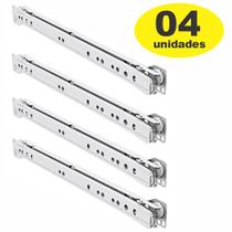 4 Pares Corrediça Para Gaveta 40cm Branca Comum 400mm