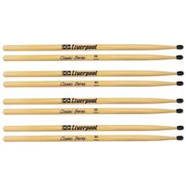 4 Pares De Baquetas Liverpool Classic Series 5b Ponta Nylon