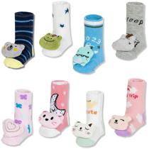 4 Pares De Meia Infantil Bebe Sapatinho Bichos Menina Menino 4 Pares De Meia Infantil Bebe Sapatinho Bichos Menina Menino