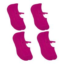 4 Pares De Meias Femininas Selene Pilates Antiderrapante Com Viés