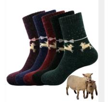 4 Pares Meia Térmica 70% LÃ Had socks Feminina ADULTO Serve N 34 a 40 Grossa frio inverno