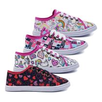 4 Pares Tênis Infantil Casual Estampado Menina Menino K80 4 Pares Tênis Infantil Casual Estampado Menina Menino K80
