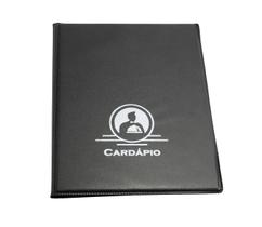 4 Pastas Cardápio Preta Com 4 Bolsas