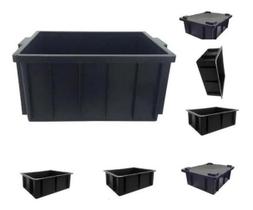 4 Pçs Caixa Plastica Organizadora Com Tampa 28L Composteira 4 Pçs Caixa Plastica Organizadora Com Tampa 28L Composteira