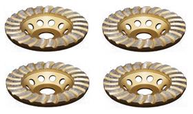 4 pcs disco desbaste diamantado rebolo turbo 115 x 22,23 mm 4 pcs disco desbaste diamantado rebolo turbo 115 x 22,23 mm