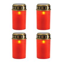4 Pcs LED Grave Candle Lights LED Piscando Red Cemetery Candle Mourning Candle