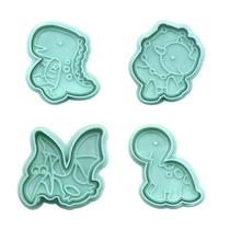 4 Pçs/set Molde Sanduiche Dinossauro Forma Pão Biscoito Bolo Cortador Cozinha Criança