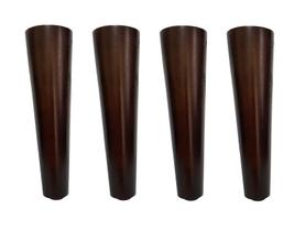 4 Pe Palito 10cm Sem Parafuso Marrom Escuro Pernas Para Moveis