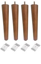 4 Pe Palito 30cm Marrom Claro Chapa Inclinada Metal Aço