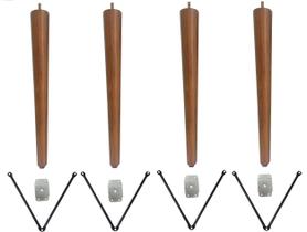 4 Pe Palito 40cm Marrom Claro Chapa Reta Suporte V + Parafuso 4 Pe Palito 40cm Marrom Claro Chapa Reta Suporte V + Parafuso
