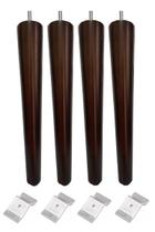 4 Pe Palito 40cm Marrom Escuro Chapa Inclinada Metal Aço