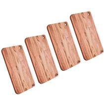 4 peça Tábua de Corte Tramontina Dedicate Retangular Madeira Jatobá Cozinha Carne Churrasco 28cm