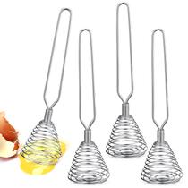 4 Peças de aço inoxidável Spring Whisk, 8,46 polegadas Egg Whisk Hand Push Whisk Blender French Style Whisk Wire Whisk para Egg Beater Kitchen Utensílio para Mistura Whisking Batendo e Mexendo