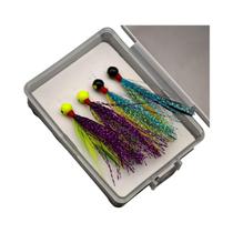 4 Peças De Iscas Para Pesca Com Mosca ANFS Com Cabeças De Jig, Ganchos De Cabeça Esférica, Olhos 3D,