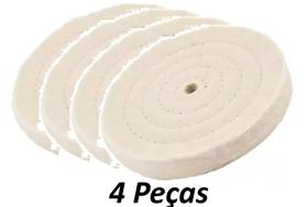 4 PEÇAS de Roda De Pano Mod. Disco Acessório P/ Moto Esmeril 4 Pol.