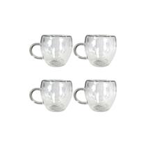 4 Peças De Xícara Parede Dupla Café Da Manhã Chá Pingado