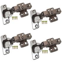 4 Peças - Dobradiça Para Armario Com Amortecedor De 35mm Curva